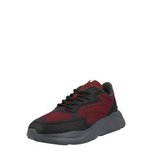 HUGO Red Rövid szárú sportcipők 'Leon'  szürke / borvörös / fekete