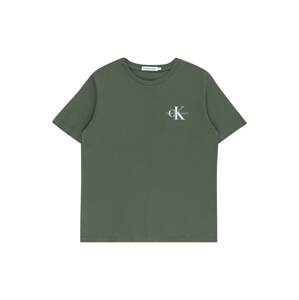 Calvin Klein Jeans Póló  sötétzöld / piszkosfehér