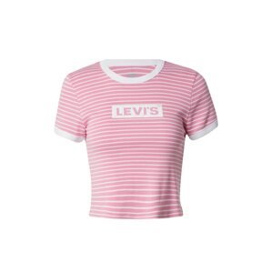 LEVI'S ® Póló 'Graphic Mini Ringer'  világos-rózsaszín / fehér