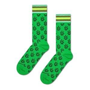 Happy Socks Zokni 'Leaf'  sárga / citromzöld / fekete