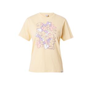 Iriedaily Póló 'Line Blossom'  világos sárga / orgona / rózsaszín / fehér