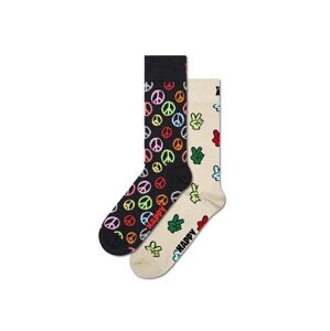 Happy Socks Zokni 'Peace'  krém / zöld / tűzpiros / fekete