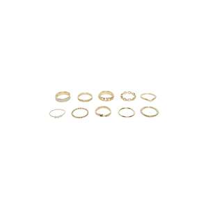 PIECES Gyűrűk 'MELLO'  arany / gyöngyház-fehér