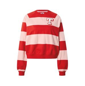 Tommy Jeans Tréning póló  pasztell-rózsaszín / piros / fehér