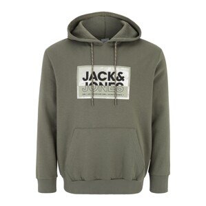 Jack & Jones Plus Tréning póló 'LOGAN'  khaki / olíva / fekete