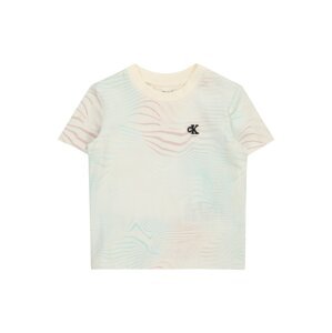 Calvin Klein Jeans Póló 'Summer Wave'  bézs / világoskék / fáradt rózsaszín / fekete