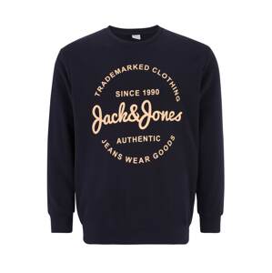 Jack & Jones Plus Tréning póló 'FOREST'  bézs / tengerészkék