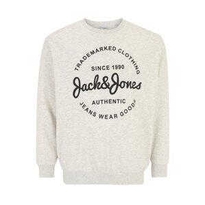 Jack & Jones Plus Tréning póló 'FOREST'  fekete / fehér melír
