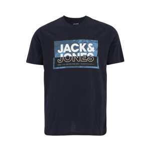 Jack & Jones Plus Póló 'LOGAN'  éjkék / világoskék / fekete / piszkosfehér