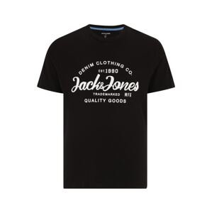 Jack & Jones Plus Póló 'FOREST'  fekete / fehér