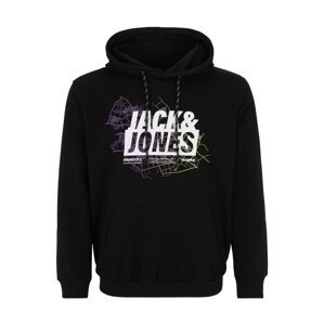 Jack & Jones Plus Tréning póló 'MAP'  világos sárga / lila / fekete / piszkosfehér