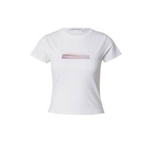 Calvin Klein Jeans Póló  sötétlila / pasztellnarancs / világos-rózsaszín / fehér