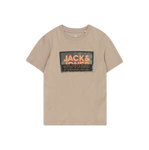 Jack & Jones Junior Póló 'LOGAN'  sötét bézs / narancs / fekete