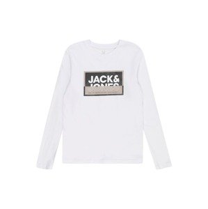 Jack & Jones Junior Póló 'LOGAN'  sötét bézs / grafit / fehér