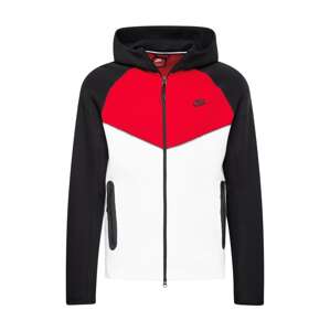 Nike Sportswear Tréning dzseki 'TCH FLEECE'  piros / fekete / fehér