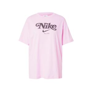 Nike Sportswear Oversize póló  rózsaszín / fekete melír
