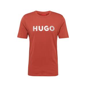 HUGO Red Póló 'Dulivio'  rozsdavörös / ezüst