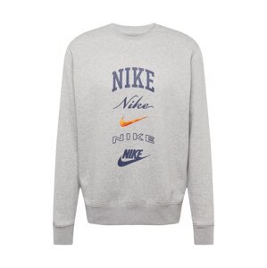 Nike Sportswear Tréning póló 'Club'  tengerészkék / szürke melír / narancs