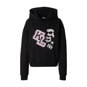 Karl Lagerfeld Tréning póló  bézs / világosszürke / rózsaszín / fekete