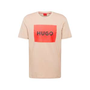 HUGO Red Póló 'Dulive'  bézs / piros / fekete