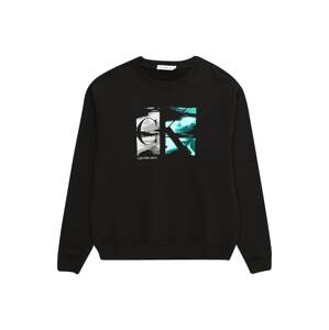 Calvin Klein Jeans Tréning póló 'SERENITY'  szürke / jáde / fekete
