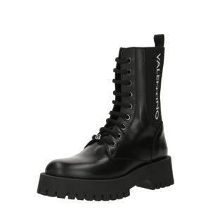 Valentino Shoes Fűzős rövid szárú csizmák 'Combat'  fekete / fehér