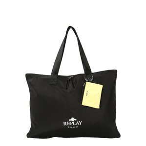 REPLAY Shopper táska  világos sárga / fekete / fehér