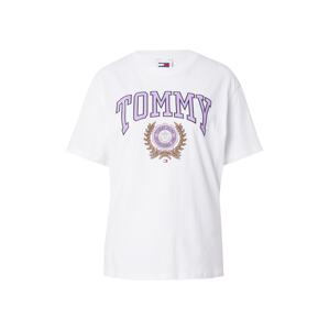 Tommy Jeans Póló 'Varsity Sport 3'  teveszín / orgona / fekete / fehér