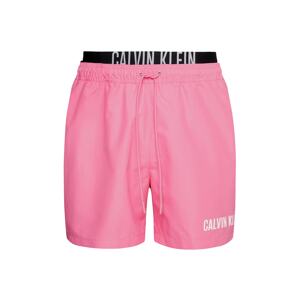 Calvin Klein Swimwear Rövid fürdőnadrágok 'Intense Power'  rózsaszín / fekete / fehér