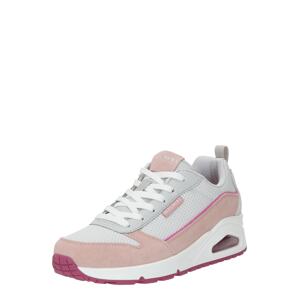 SKECHERS Rövid szárú sportcipők  világosszürke / rózsaszín / fáradt rózsaszín / piszkosfehér