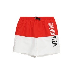 Calvin Klein Swimwear Rövid fürdőnadrágok 'Intense Power '  piros / fekete / fehér