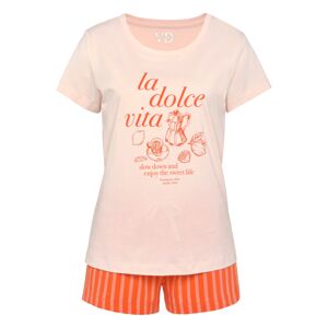 VIVANCE Pizsama  narancs / világos-rózsaszín