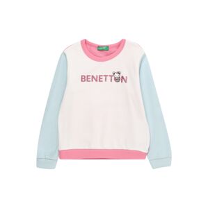 UNITED COLORS OF BENETTON Tréning póló  világoskék / világos-rózsaszín / fekete / fehér
