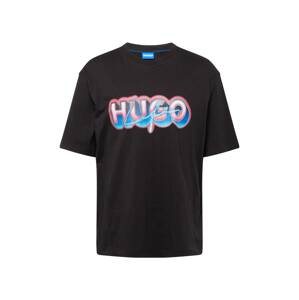 HUGO Blue Póló 'Nillumi'  kék / világoskék / rózsaszín / fekete
