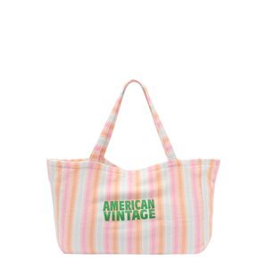 AMERICAN VINTAGE Shopper táska 'BOBYPARK'  krém / zöld / őszibarack / világos-rózsaszín