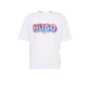 HUGO Blue Póló 'Nillumi'  türkiz / rózsaszín / fehér