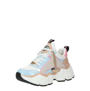BUFFALO Rövid szárú sportcipők  bézs / pasztellkék / világos-rózsaszín / fehér