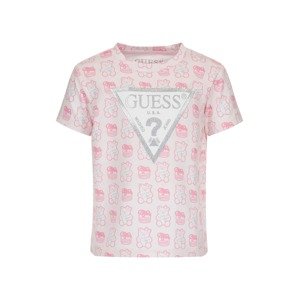 GUESS Póló  ezüstszürke / rózsaszín / rózsa / fehér