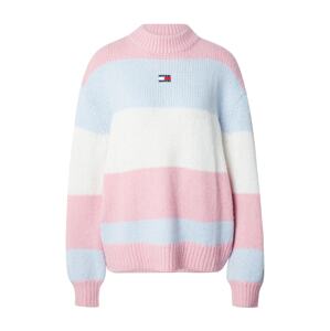 Tommy Jeans Oversize pulóver  tengerészkék / világoskék / rózsaszín / piszkosfehér