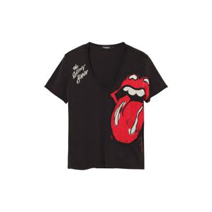 Desigual Póló 'Rhinestone The Rolling Stones'  piros / fekete / fehér