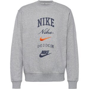 Nike Sportswear Sport szabadidős felsők 'Club'  tengerészkék / szürke melír / narancs