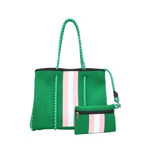 faina Shopper táska  zöld / rózsaszín / fehér