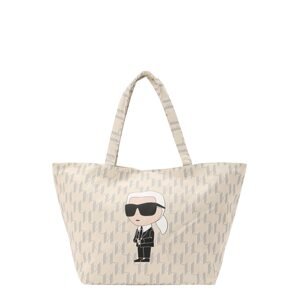 Karl Lagerfeld Shopper táska 'Ikonik'  bézs / világosszürke / fekete / fehér