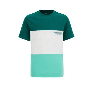 WE Fashion Póló  szürke melír / zöld / jáde