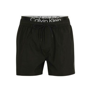 Calvin Klein Swimwear Rövid fürdőnadrágok 'Steel'  fekete / fehér