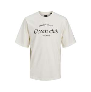 JACK & JONES Póló 'Ocean Club'  krém / fekete