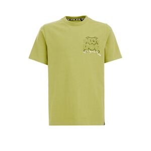 WE Fashion Póló  citromzöld / olíva / fehér