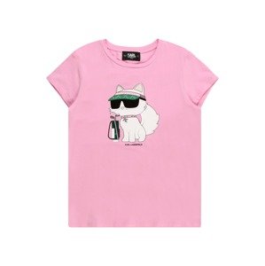 Karl Lagerfeld Póló  világoszöld / rózsaszín / fekete / piszkosfehér