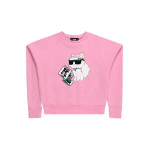 Karl Lagerfeld Tréning póló  zöld / világos-rózsaszín / fekete / fehér