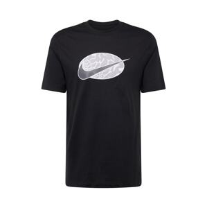 Nike Sportswear Póló 'SWOOSH'  grafit / világosszürke / fekete / fehér